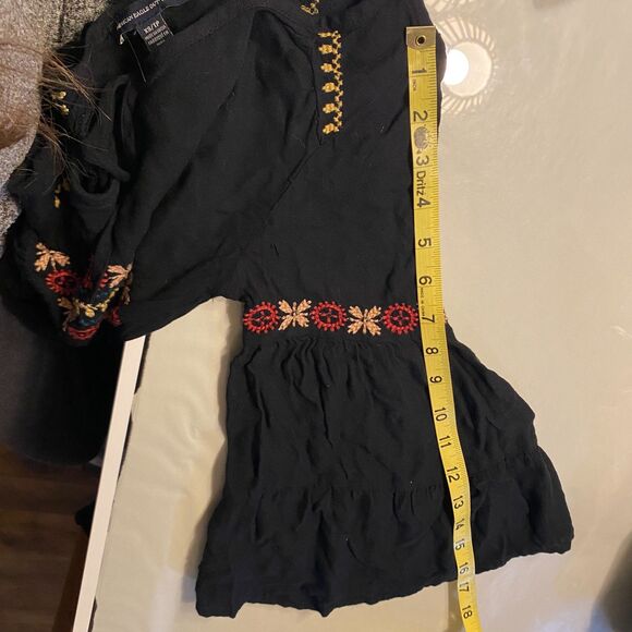 American Eagle Outfitters Dress Ebroidered Boho Fairycore Bell Sleeves Size XS - Picture 9 of 15